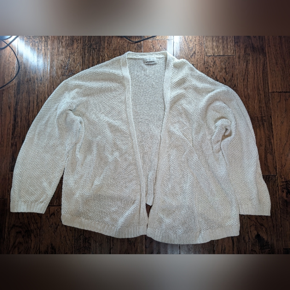 Urban Outfitters Women's Cream Knit Open Front Sweater